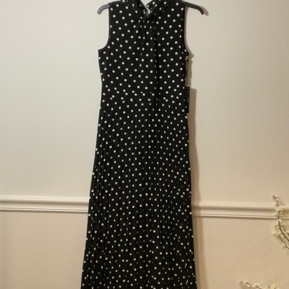 Karl Lagerfeld Black and White Sleeveless Maxi Sundress